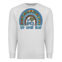 Dove Grey in april we wear blue autism awareness leopard rainbow Premium Sweatshirt - Artiststas