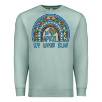 Seafoam in april we wear blue autism awareness leopard rainbow Premium Sweatshirt - Artiststas