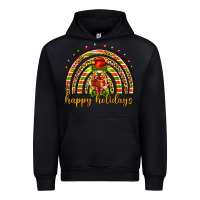 Black Happy holidays elf gnome Urban Hoodie - NancyCooperArtShop