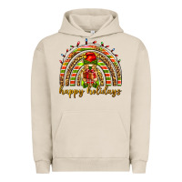 Pigment French Oak Happy holidays elf gnome Urban Hoodie - NancyCooperArtShop