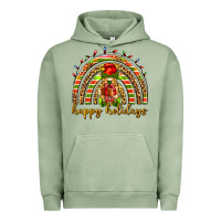 Pigment Oil Green Happy holidays elf gnome Urban Hoodie - NancyCooperArtShop