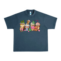 Midnight Navy pink gingerbread coffee cups Urban Heavy Tee - Zillion Design Studio