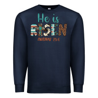 Navy he is risen Premium Sweatshirt - Artiststas