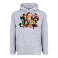 Heather Grey joy and cow christmas candies and letters Heavyweight Hoodie - AdoDesignShop