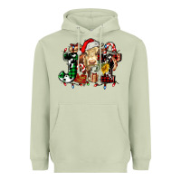 Matcha joy and cow christmas candies and letters Heavyweight Hoodie - AdoDesignShop