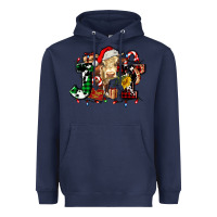Navy joy and cow christmas candies and letters Heavyweight Hoodie - AdoDesignShop