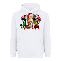 White joy and cow christmas candies and letters Heavyweight Hoodie - AdoDesignShop