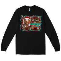 Black all i want for christmas is a cow longhorn Long Sleeve Tee - RanaPortraitStore