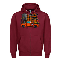 Burgundy small town fall Zipper Hoodie - CowhideDigitalArt