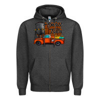 Charcoal Heather small town fall Zipper Hoodie - CowhideDigitalArt