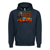 Navy small town fall Zipper Hoodie - CowhideDigitalArt