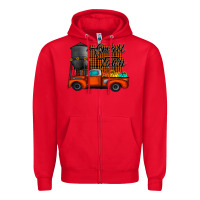 Red small town fall Zipper Hoodie - CowhideDigitalArt