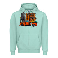 Seafoam small town fall Zipper Hoodie - CowhideDigitalArt