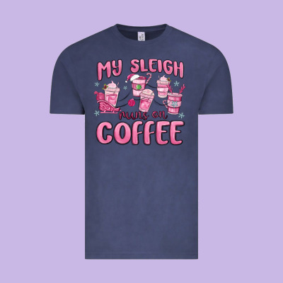 Vintage Tee my sleigh runs on coffee