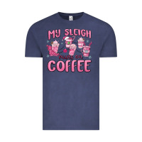 Vintage Denim my sleigh runs on coffee Vintage Tee - MaliasSmallBusiness