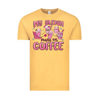 Vintage Mustard my sleigh runs on coffee Vintage Tee - MaliasSmallBusiness