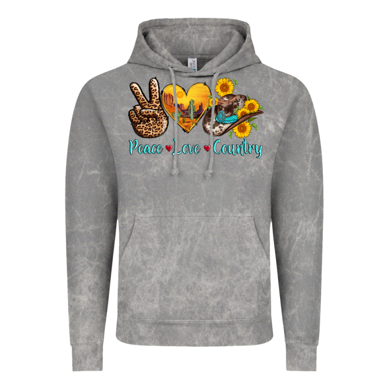 Peace Love Country Cowhide Cowboy Hat Vintage Hoodie by AdoDesignShop | Teevron