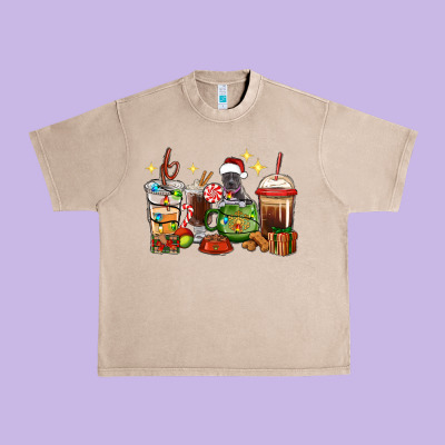 Christmas Coffee Cups With Pitbull Urban Heavy Tee Designed By Ranaportraitstore