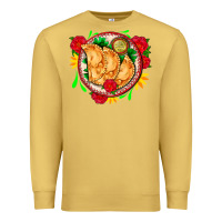 Antique Gold empanadas plate and roses Premium Sweatshirt - AdoDesignShop