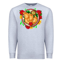 Heather Grey empanadas plate and roses Premium Sweatshirt - AdoDesignShop