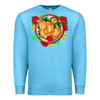 Ocean Blue empanadas plate and roses Premium Sweatshirt - AdoDesignShop