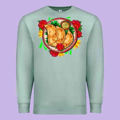 Empanadas Plate And Roses Premium Sweatshirt Designed By Adodesignshop