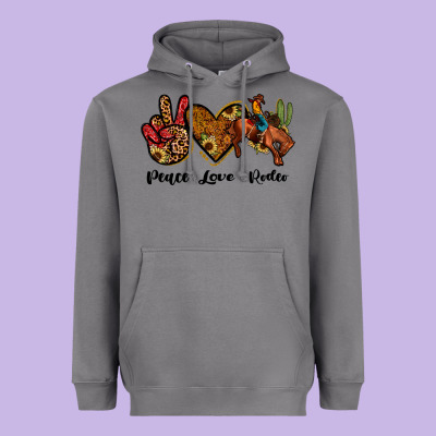 Peace Love Rodeo Heavyweight Hoodie Designed By Jahusdesignshop