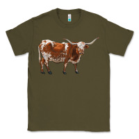 Army Green longhorn Classic Tee - RanaPortraitStore