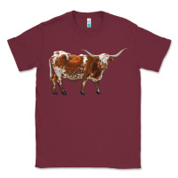 Burgundy longhorn Classic Tee - RanaPortraitStore