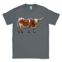 Charcoal Heather longhorn Classic Tee - RanaPortraitStore
