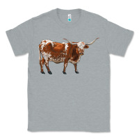 Heather Grey longhorn Classic Tee - RanaPortraitStore