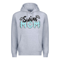 Heather Grey swim mom Premium Hoodie - MaliasSmallBusiness