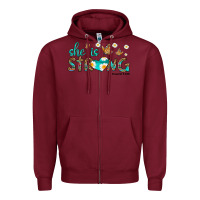 Burgundy she is strong Zipper Hoodie - HRA Design Shop