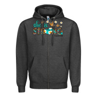 Charcoal Heather she is strong Zipper Hoodie - HRA Design Shop