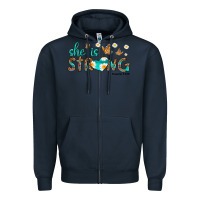 Navy she is strong Zipper Hoodie - HRA Design Shop