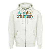 Oatmeal Heather she is strong Zipper Hoodie - HRA Design Shop