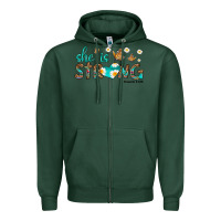 Sports Green she is strong Zipper Hoodie - HRA Design Shop