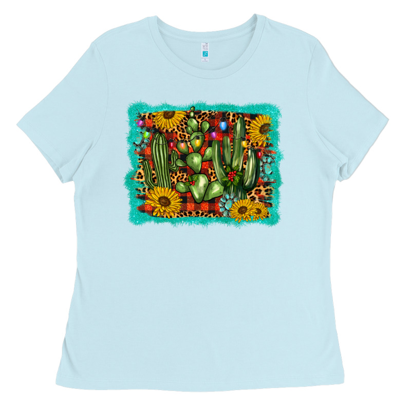Cactus Christmas Ladies Tee by BarkalooDesign | Teevron