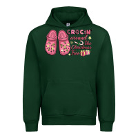 Forest Green Pink Christmas crocin' around the Christmas tree Urban Hoodie - NancyCooperArtShop