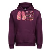 Mauve Wine Pink Christmas crocin' around the Christmas tree Urban Hoodie - NancyCooperArtShop