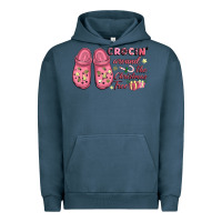Pigment Midnight Navy Pink Christmas crocin' around the Christmas tree Urban Hoodie - NancyCooperArtShop