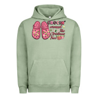 Pigment Oil Green Pink Christmas crocin' around the Christmas tree Urban Hoodie - NancyCooperArtShop