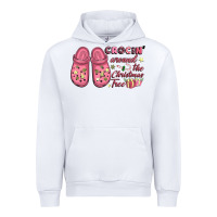 White Pink Christmas crocin' around the Christmas tree Urban Hoodie - NancyCooperArtShop