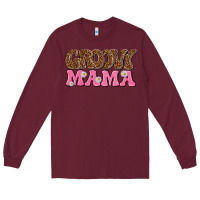 Burgundy groovy mama Long Sleeve Tee - texasbilliewilder