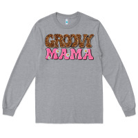Heather Grey groovy mama Long Sleeve Tee - texasbilliewilder
