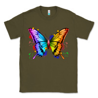 Army Green rainbow butterfly Classic Tee - Zillion Design Studio