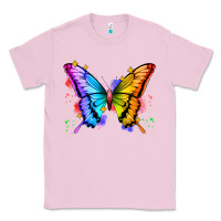 Bubblegum Pink rainbow butterfly Classic Tee - Zillion Design Studio
