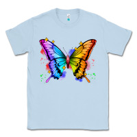 Dusty Blue rainbow butterfly Classic Tee - Zillion Design Studio