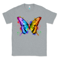 Heather Grey rainbow butterfly Classic Tee - Zillion Design Studio