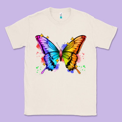 Rainbow Butterfly Classic Tee Designed By Zillion Design Studio